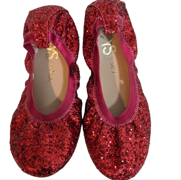 Yoshi Samra ..Miss Samara Kids Ballet Red Glitter Flat...Size 4 - Picture 3 of 9